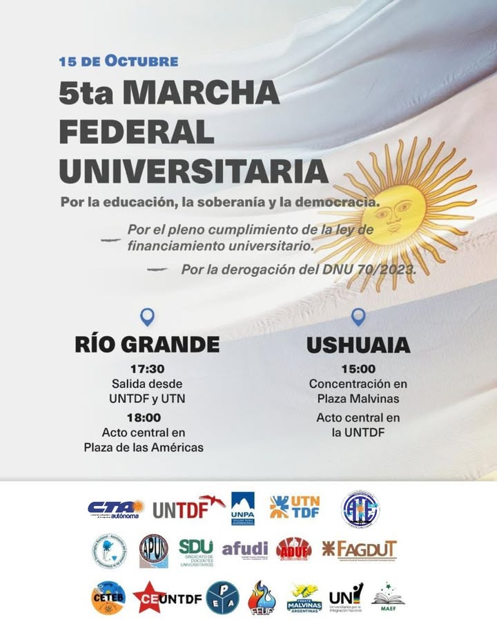 ATE Río Grande acompaña la 5.a Marcha Federal Universitaria - ATE Río Grande - foto 1
