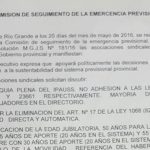 Acta firmada en la Mesa tecnica por la ley de Emergencia Previsional entre Gobierno y los gremios estatales que la integran