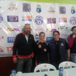 la Boxeadora Rosita Alvarado en la conferencia de Prensa realizada en las instalaciones del Centro Deportivo Municipal.