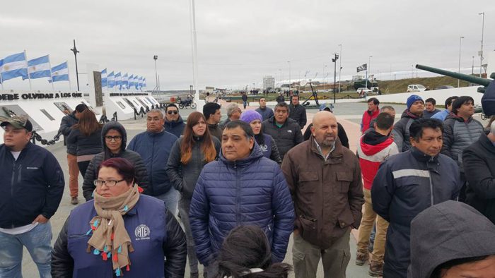 ATE RIO GRANDE, Presente participando del Acto de ignaguracion de la Carpa de la Dignidad de los ex-combatientes de Malvinas