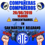 El día martes 20 de Agosto en San Martín y Belgrano a las 10:00, en reclamo a la remarcación indiscriminada de precios en los supermercados y comercios,ante la crisis económica Nacional que nos afecta a la Provincia.