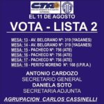 La Asociación Trabajadores del Estado seccional Río Grande informa que se encuentran para su mayor información las mesas  y los lugares de votación ya definidos por la junta electoral Nacional.